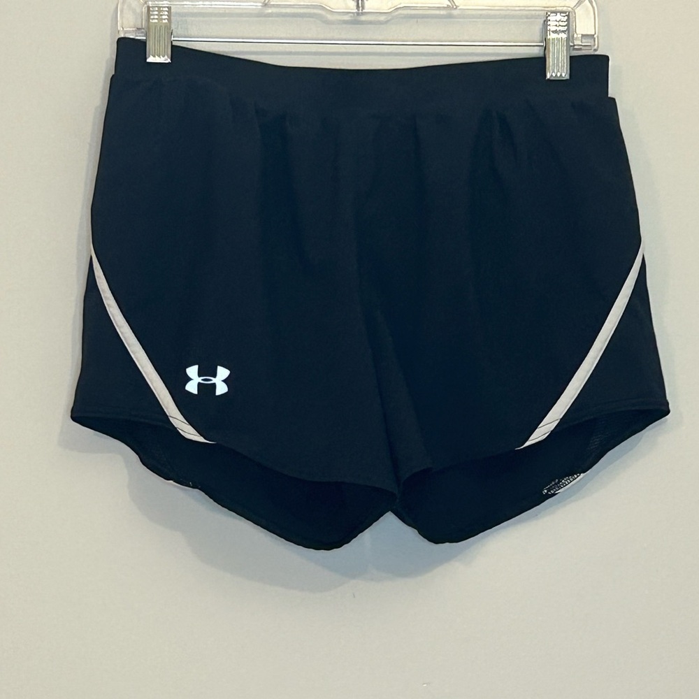 Under Armour HeatGear Running Shorts Black White Trim | Size SM/P